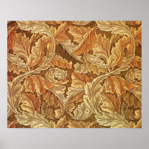 Poster William Morris Acanthus Brun Feuilles d'Automne
