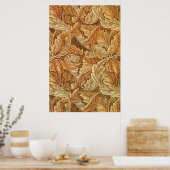 Poster William Morris Acanthus Brun Feuilles d'Automne (Cuisine)