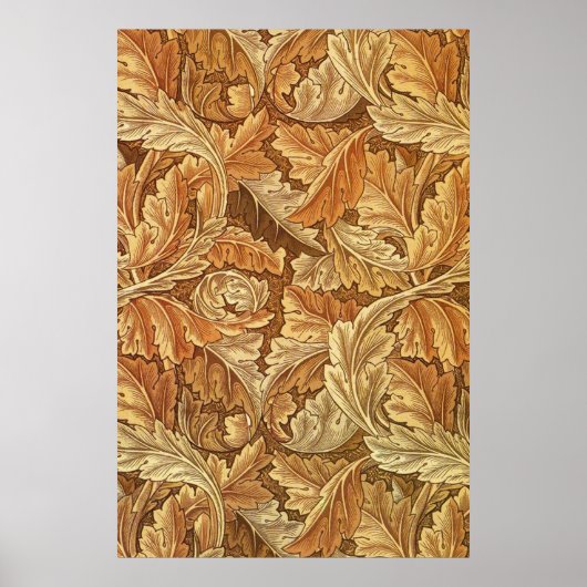 Poster William Morris Acanthus Brun Feuilles d'Automne (Devant)
