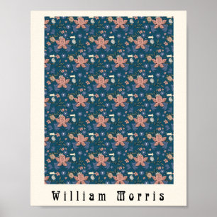 Poster William Morris Art nouveau design floral bleu