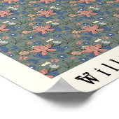 Poster William Morris Art nouveau design floral vert (Coin)