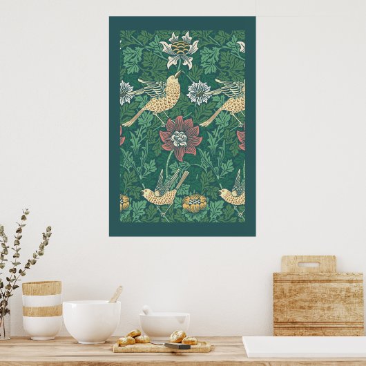 Poster William Morris 'Bird and Anemone Chintz' (Cuisine)