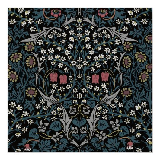 Poster William Morris Blackthorn Floral Art Nouveau (Devant)