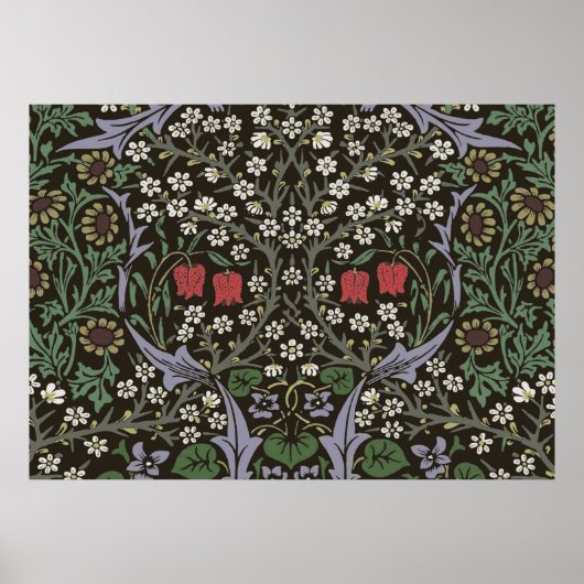 Poster William Morris Blackthorn Tapestry Floral (Devant)