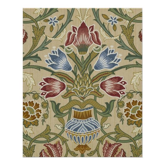 Poster William Morris Brocade Motif de fond d'écran flora (Devant)
