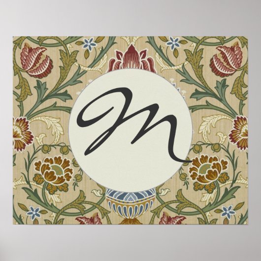 Poster William Morris Brocade Motif de fond d'écran flora (Devant)