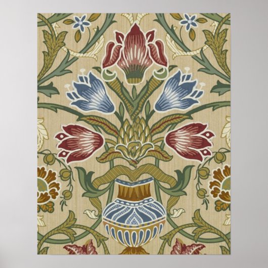Poster William Morris Brocade Motif de fond d'écran flora (Devant)