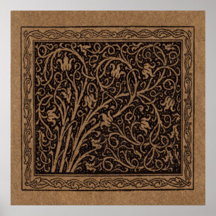 Poster William Morris Campion Cuir Damassé