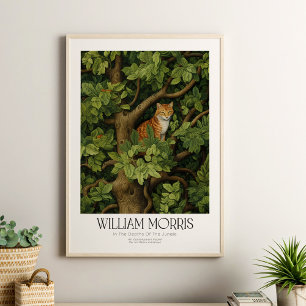 Poster William Morris Chat Vintage dans la jungle
