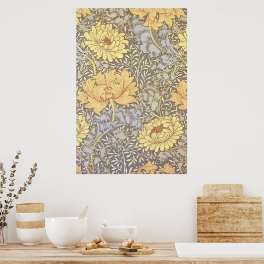Poster William Morris Chrysanthemum Jolie Fleur (Cuisine)