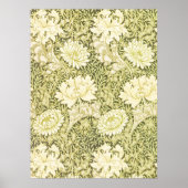 Poster William Morris Chrysanthemum Motif floral (Devant)