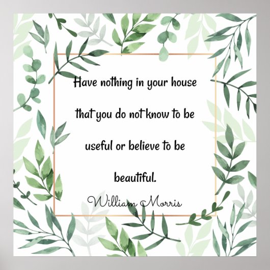 Poster William Morris, citant, N'Avez Rien... (Devant)