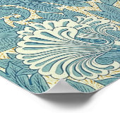 Poster William Morris Classique Tulipe Bleu Floral (Coin)