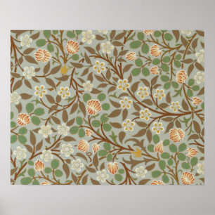 Poster William Morris Clover Fleur botanique