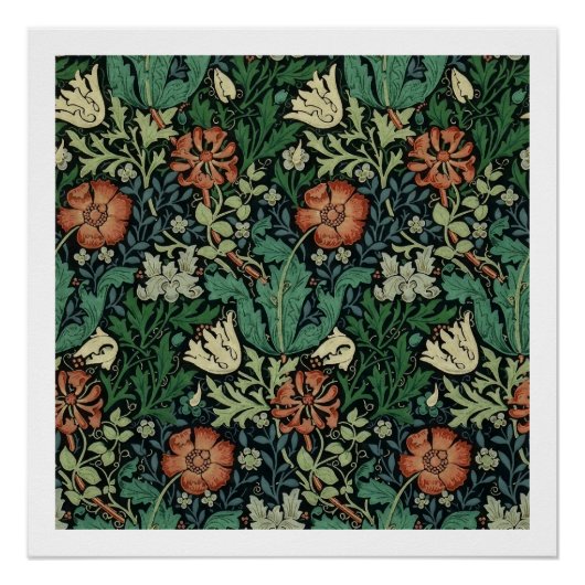 Poster William Morris Compton Floral Art (Devant)