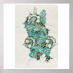 POSTER : WILLIAM MORRIS : COULEUR D'EAU ANÉMONE