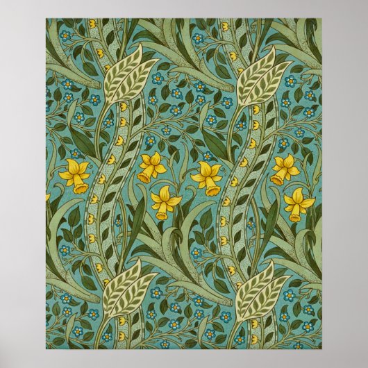 Poster William Morris Daffodil Motif Floral Classique (Devant)