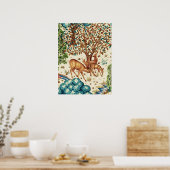 Poster William Morris Deer par une Tapisserie Brook Beige (Cuisine)