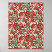 Poster William Morris Fleur d'antiquité aux algues Vert r (Devant)