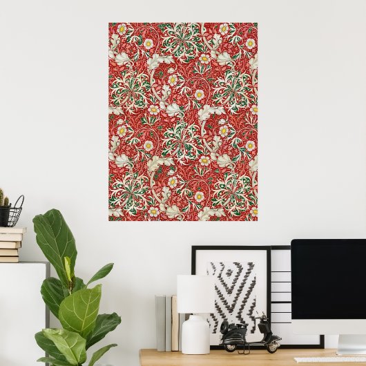 Poster William Morris Fleur d'antiquité aux algues Vert r (Bureau à domicile)