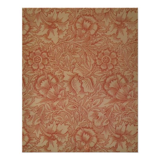 Poster William Morris Fleur de pavot rose Floral (Devant)