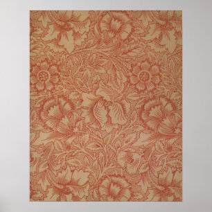 Poster William Morris Fleur de pavot rose Floral
