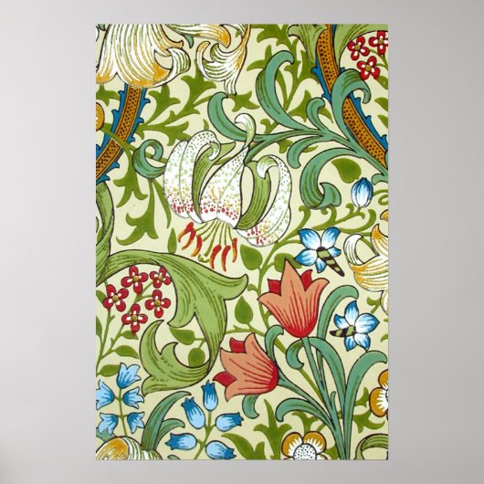 Poster William Morris Garden Papier peint Lily (Devant)