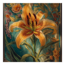 William Morris Golden Lily Vintage Préraphaélite