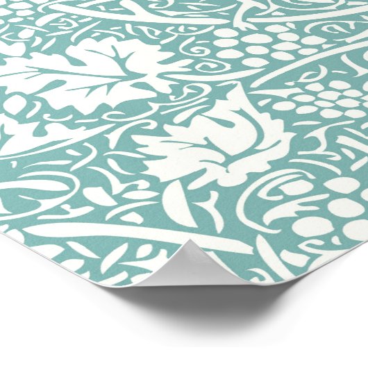 Poster William Morris Grape Motif Turquoise Turquoise (Coin)