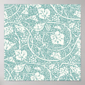 Poster William Morris Grape Motif Turquoise Turquoise (Devant)