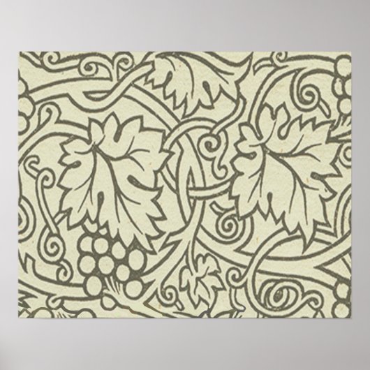 Poster William Morris Grapevine Papier peint vert (Devant)