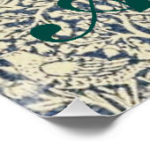 Poster William Morris, gris bleu, motif, Art nouveau, vin (Coin)