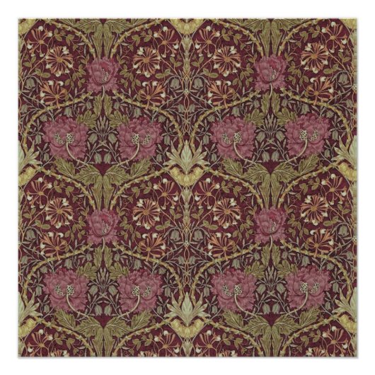 Poster William Morris, Honeysuckle, floral. (Devant)