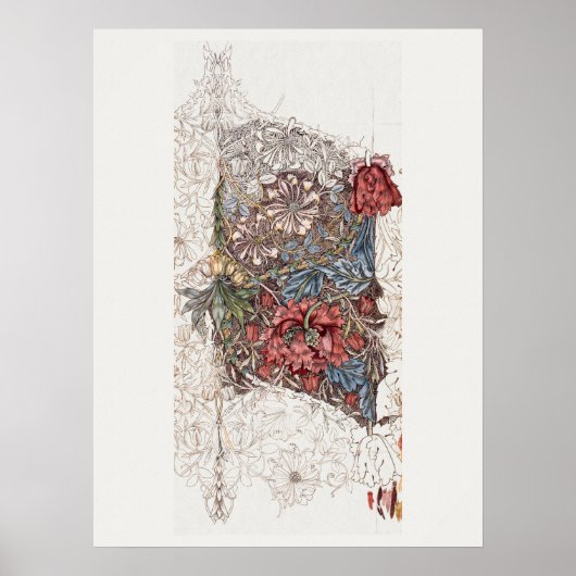 POSTER : WILLIAM MORRIS : HONEYSUCKLE + TULIP (Devant)