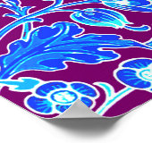 Poster William Morris Hyacinth Imprimer, Aqua et Purple (Coin)