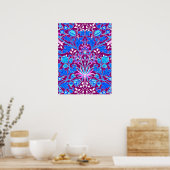 Poster William Morris Hyacinth Imprimer, Aqua et Purple (Cuisine)