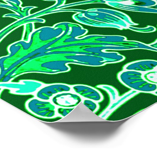 Poster William Morris Hyacinth Imprimer, Emerald Green (Coin)