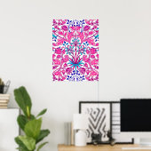 Poster William Morris Hyacinth Imprimer, rose Fuchsia (Bureau à domicile)