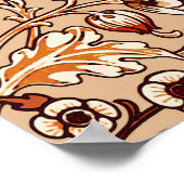 Poster William Morris Hyacinth Print, Brown et Beige (Coin)