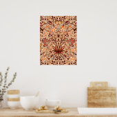 Poster William Morris Hyacinth Print, Brown et Beige (Cuisine)