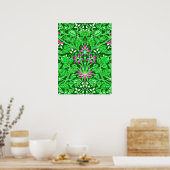 Poster William Morris Hyacinth Print Lime & Emerald Green (Cuisine)