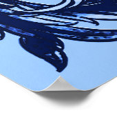 Poster William Morris Jacobean, Marine et Bleu clair (Coin)