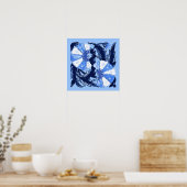 Poster William Morris Jacobean, Marine et Bleu clair (Cuisine)