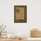 Poster William Morris Kelmscott Press page 1896 (Cuisine)