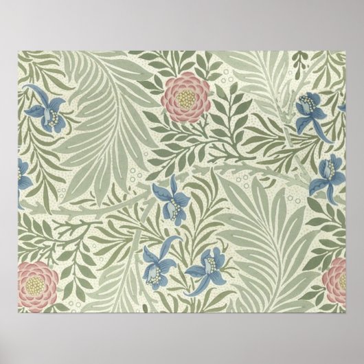 Poster William Morris Larkspur Fond d'écran floral (Devant)