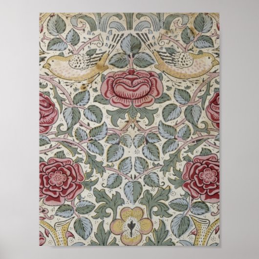 Poster William Morris - Le Motif Rose (Devant)