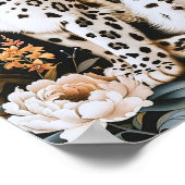Poster William Morris Leopard Blanc Avec Floral (Coin)