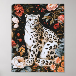 Poster William Morris Leopard Blanc Avec Floral