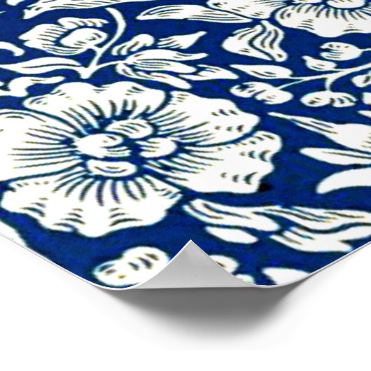 Poster William Morris - Mallow bleu (Coin)
