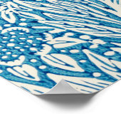 Poster William Morris marigold bleu motif (Coin)